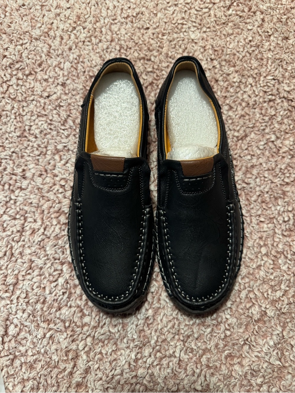 Greks Men's Black Slip-On Moccasin Loafers